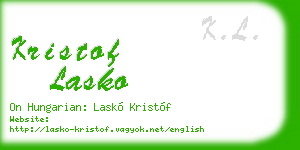 kristof lasko business card